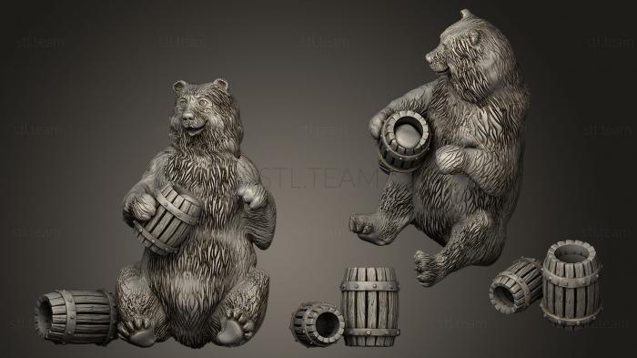Статуэтки животных Медведь и мед